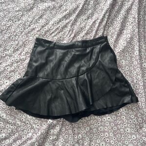 Black Faux Leather Skirt